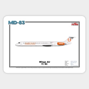 McDonnell Douglas MD-83 - Wings Air (Art Print) Sticker